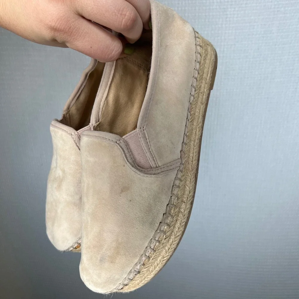 Sam Edelman Adena Beige Suede Espadrille Slip On Flats Womens Size 8